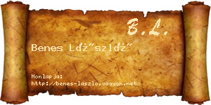 Benes László névjegykártya