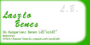 laszlo benes business card